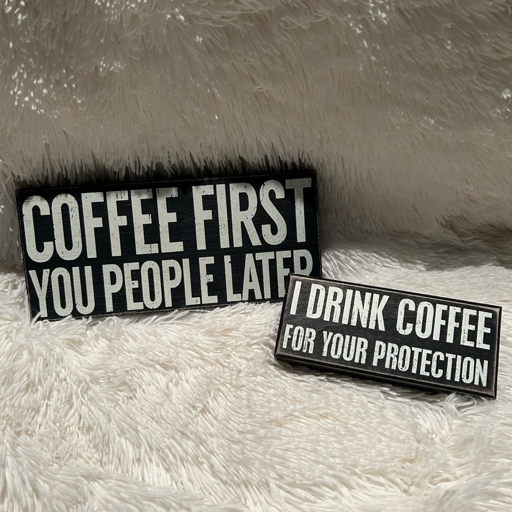 Wood Coffee Box Signs